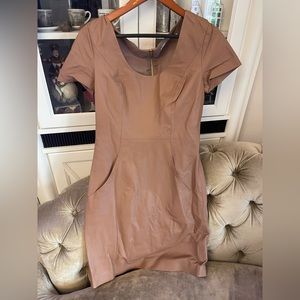 Trina Turk Tan Real Leather Dress Size S